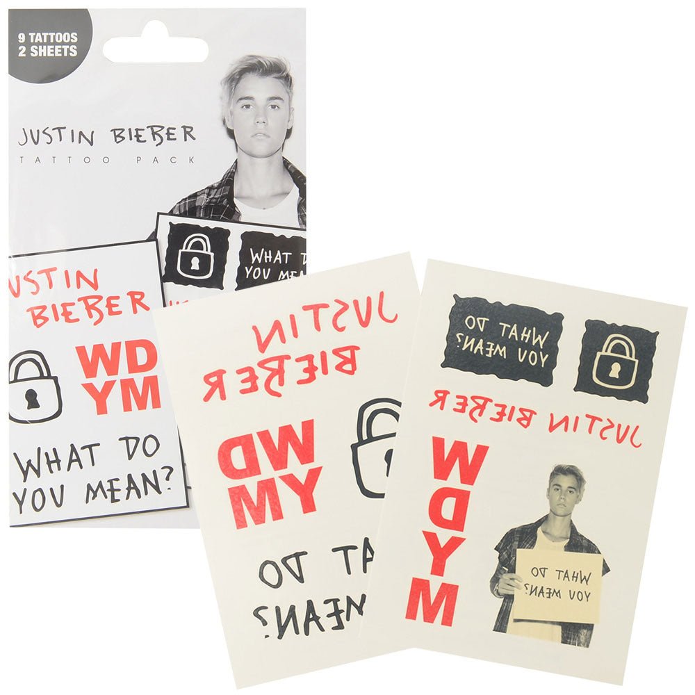 JUSTIN BIEBER ジャスティンビーバー - What Do You Mean 2シート・タトゥーパック / タトゥーシール - PGS